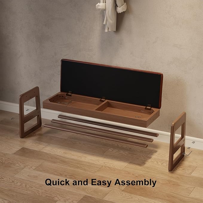 Shoe Rack Bench with Leather Cushion,2 Tiers Shoe Bench with Flip-Top Storage,Wood Shoe Rackh for Entryway,Hallway（Orange,39.3"）