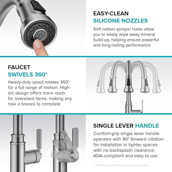 KRAUS Allyn Transitional Industrial Pull-Down Single Handle Kitchen Faucet in Chrome, KPF-4101CH