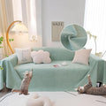 STACYPIK 100% Waterproof Sea Green Sofa Covers, Couch Cover for Sectional, Anti-Cat Scratch Furniture Protector, Washable Jacquard Sofa Cover for Dogs, Kids, Wear Resistant Sofa Slipcover-71X90IN