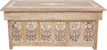 Lightnpro Handmade Wooden Coffee Table - Rectangular Foldable Table with Storage,Intricate Carving, Modern & Contemporary Home Décor, Compact Living Room Furniture – 40 Inch White Wash Finish