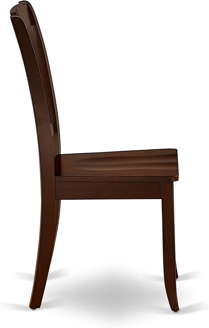 East West Furniture ESDA3-MAH-W 3 Piece Modern Dining Table Set Contains a Round Wooden Table with Pedestal and 2 Dining Room Chairs, 30x30 Inch, Mahogany