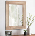 Rectangle Mirror Retro Wooden Wall-Mounted Mirrors Farmhouse Bedroom Bathroom Vanity Entrance Decorative Antique Hanging Mirror Large 26"x18"