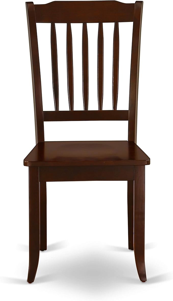 East West Furniture HBDA3-MAH-W 3 Piece Modern Dining Table Set Contains a Round Wooden Table with Pedestal and 2 Dining Chairs, 42x42 Inch, Mahogany
