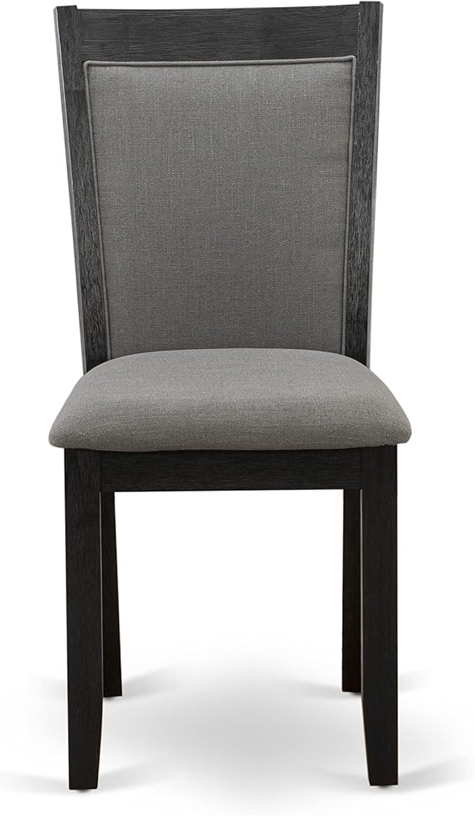 East West Furniture X677MZ650-6 6 Piece Kitchen Table Set Contains a Rectangle Dining Table and 4 Dark Gotham Grey Linen Fabric Parson Chairs with a Bench, 40x72 Inch, Multi-Color