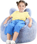 Bean Bag Chair for Kids with Plush Faux Fur Cover, 2.5FT Memory Foam Filled Bean Bag for Teens & Kids, Lazy Sofa for Living Room/Bedroom/Dorm, Rabbit-Ears Design