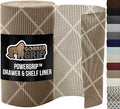 GORILLA GRIP powerGRIP Drawer Shelf and Cabinet Liner, Thick Strong Hold, Non-Adhesive Liners Protect Kitchen Cabinets and Cupboard, Bathroom Drawers, Easy Install, Breathable Mat, 20" x10', Beige