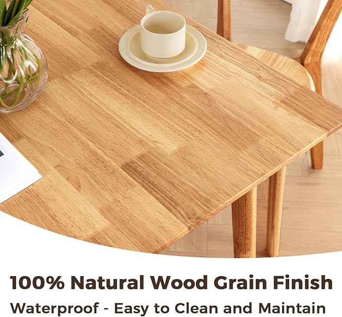 DELAVIN 29.5" Solid Wood Dining Table, Modern Small Dining Table, Square Farmhouse Kitchen Table, Cafe Table for Living Room Dining Room, Easy Assembly, Cherry