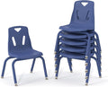 Berries Jonti-Craft 8118JC6003 Stacking Chairs with Powder-Coated Legs, 8" Height, Blue, Pack of 6