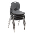 Learniture LNT-116-CSW-GT Learniture Structure Series School Chairs for Classroom, 16" Seat Height, Graphite, Pack of 4