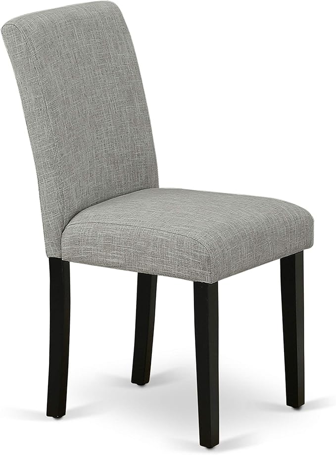 East West Furniture DUAB7-BLK-06 7 Piece Dining Room Table Set Consist of a Rectangle Kitchen Table and 6 Shitake Linen Fabric Parson Dining Chairs, 36x60 Inch, Black