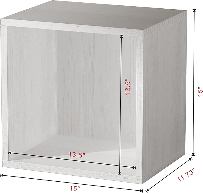 FUSUNBAO Magic DIY Cube Storage Organizer Stackable Cubes for Home Books Clothes Toy-Modular Cubby Storage System-Office Cubical-Bookcase Closet (French Oak,Drawer Cube)