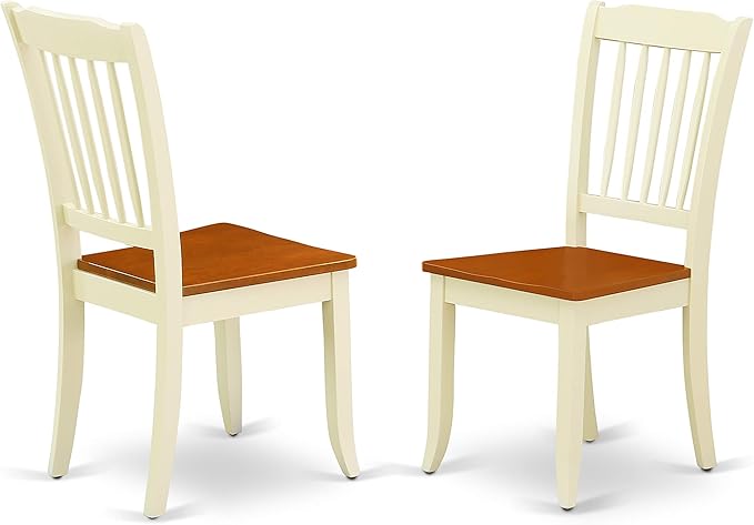 East West Furniture QUDA5-BMK-W 5 Piece Kitchen Table Set for 4 Includes a Rectangle Dining Room Table with Butterfly Leaf and 4 Solid Wood Seat Chairs, 40x78 Inch, Buttermilk & Cherry