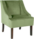 HomePop Velvet Swoop Arm Living-Room-Chairs, Green Velvet