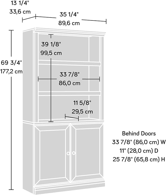 Sauder Anda Norr Display Cabinet/ Pantry cabinets, Lintel Oak finish