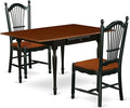 East West Furniture MZDO3-BCH-W 3 Piece Dining Set Contains a Rectangle Dining Table with Dropleaf and 2 Kitchen Chairs, 36x54 Inch, Black & Cherry