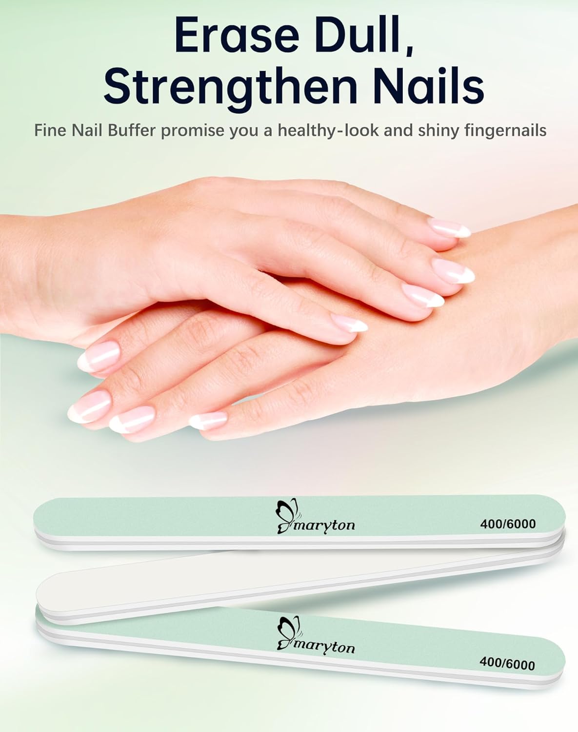 Maryton Professional Nail Shine Buffer for Natural Nails - Gifts for Women, 3 Pcs Ultra Shine Nail Shiner Polisher Buffing Block Files, Nail Care Gifts for Her