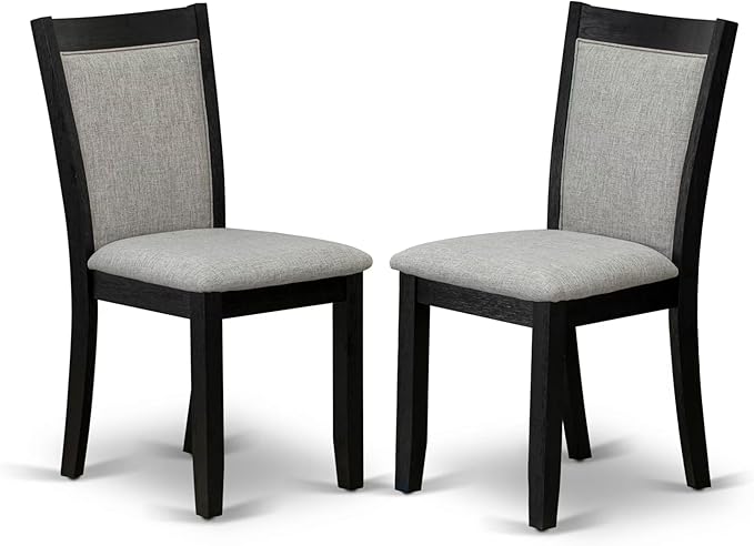 East West Furniture X627MZ606-6 6 Piece Dining Table Set Contains a Rectangle Dining Room Table with X-Legs and 4 Shitake Linen Fabric Parson Chairs with a Bench, 40x72 Inch, Multi-Color