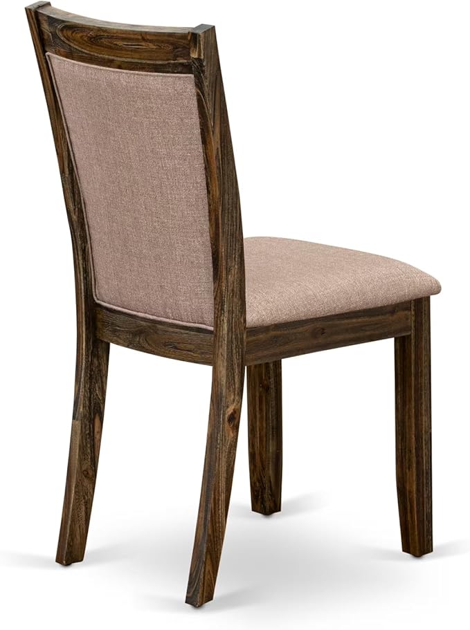 East West Furniture V727MZ716-6 6 Piece Dining Set Contains a Rectangle Dining Room Table with V-Legs and 4 Dark Khaki Linen Fabric Upholstered Chairs with a Bench, 40x72 Inch, Multi-Color