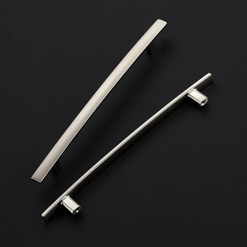 25 Pack Cabinet Handles 7.5" Hole Center - Curved Cabinet Pulls Brushed Nickel Drawer Pulls for Kitchen Cupboard Solid Hardware for Dresser Drawer Arch Hardware