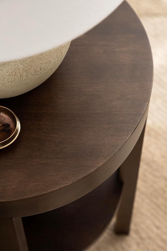 Kate and Laurel Talcott Modern Round Wood Side Table, 16 x 16 x 24, Dark Brown, Transitional Decorative Two-Tier End Table for Use as a Bedroom Nightstand or Living Room Plant Stand