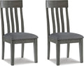 Signature Design by Ashley Hallanden Modern Slat Back 18.63" Dining Room Chair, Set of 2, Gray