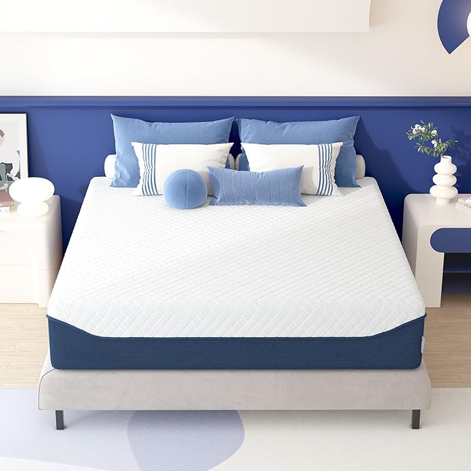SDHYL King Mattress, 10 Inch Gel Infused Memory Foam Mattress for Good Sleep, Bed in a Box Mid Firm CertiPUR-US Certified & Fiberglass Free, Washable Cover, 80"*76"