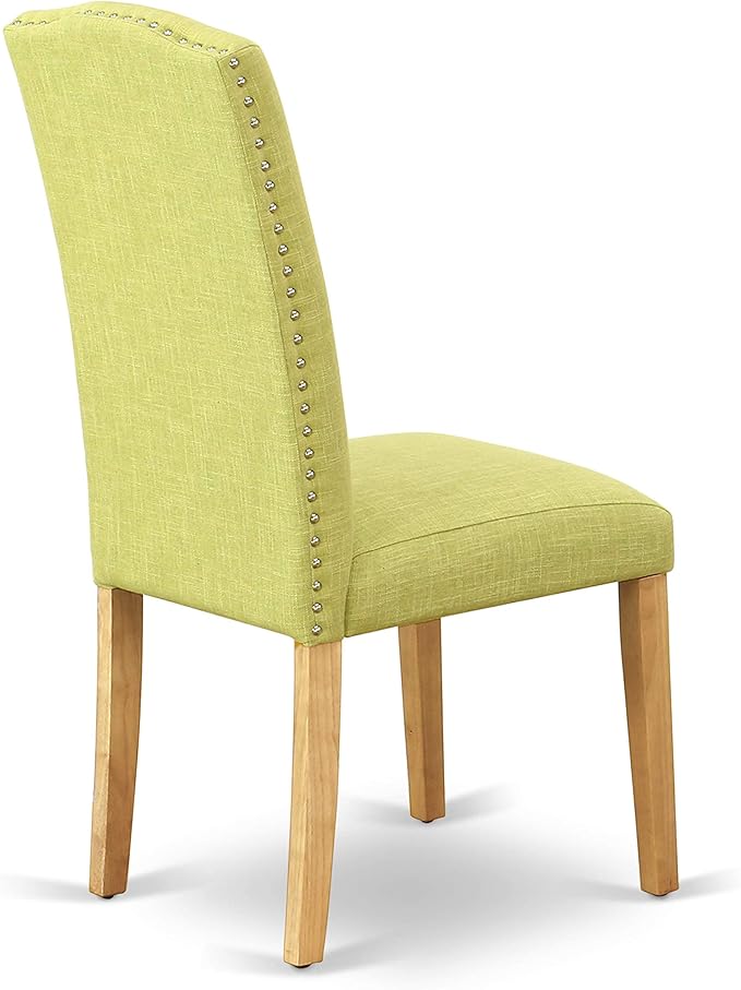 East West Furniture OXEN5-OAK-07 5 Piece Dining Table Set for 4 Includes a Square Kitchen Table and 4 Limelight Linen Fabric Parson Dining Room Chairs, 36x36 Inch, Oak