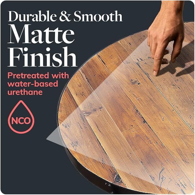 Reclaimed Wood Table Top - Rustic Recycled Wooden Piece Perfect for Signs, Kitchens, Dining and Coffee Table Tops (Reclaimed Wood Table Top with Metal Edge, 30" x 30")