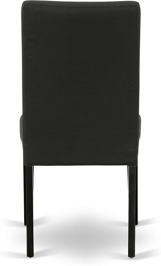 East West Furniture X626DR124-5 5 Piece Dining Room Furniture Set Includes a Rectangle Dining Table with X-Legs and 4 Black Color Linen Fabric Upholstered Chairs, 36x60 Inch, Multi-Color