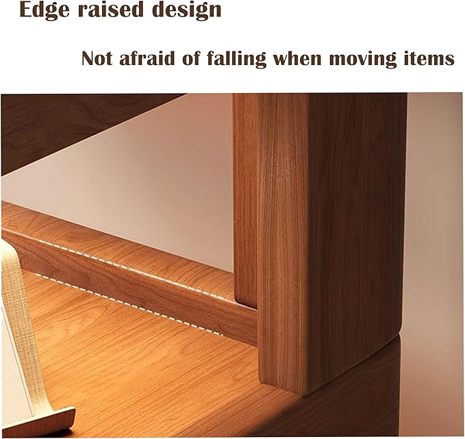Nightstand Bedside Table with 3-Tier Storage, Modern Solid Rubberwood End Side Table for Bedroom Living Room,Original Wood Color Walnut (15.7" D x 15.7" W x 21.2" H)