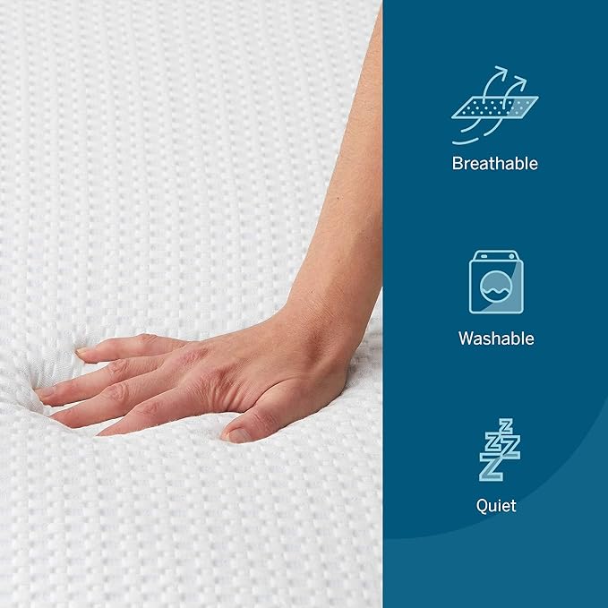Lucid 4 Inch Bamboo Charcoal Topper and Lucid Zippered Enclosure Mattress Topper Cover, California King