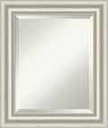Amanti Art Bathroom Mirror for Over Sink, 26x22 Sophia Silver Rectangle Vanity Mirror, Small Traditional Frame, Hangs Horizonally and Vertically, Bathroom Wall Decor, Beveled Edge