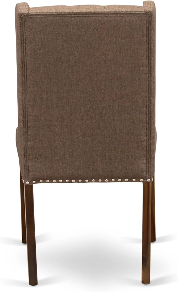 X02FO-2C8-18 - 6 Pieces Dining Table Set includes an Extendable Rectangle Kitchen Table, 1 Coffee Table, 2 Dining Chairs and 2 Modern Benches, 39x120 Inch, Antique Walnut