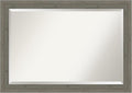 Amanti Art Grey Wall Mirror 29x41 Fencepost Grey Narrow Rectangle Bathroom Mirror for Wall Decor Living Room, Large Rustic Farmhouse Wood Frame, Hangs Horizonally and Vertically, Bathroom Decor