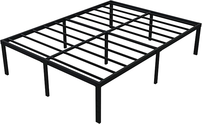 18 Inch King Bed Frame Heavy Duty Metal Platform King Size Bed Frames with High Storage, Eassy Assembly 3,500 Lbs Heavy Duty Bedframes, Black