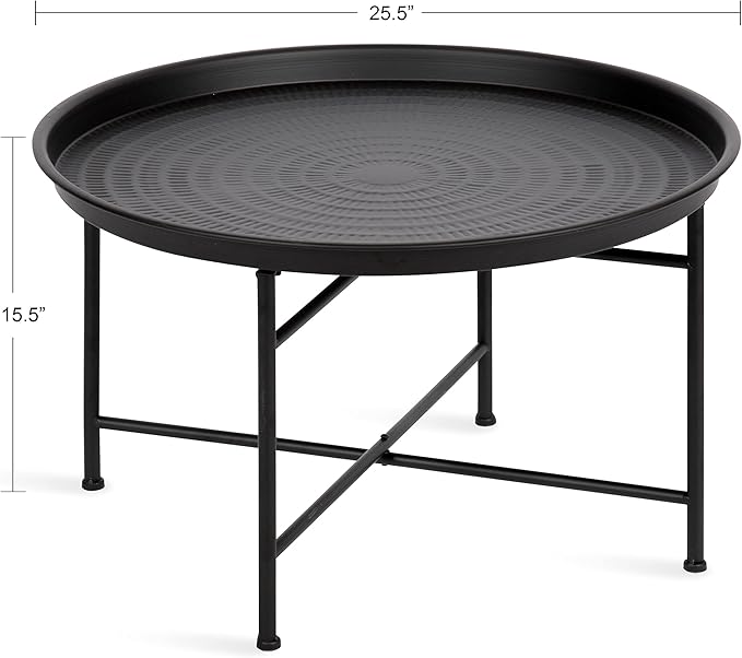 Kate and Laurel Mahdavi Modern Coffee Table, 26 x 26 x 16, Black, Unique Coffee Table with Sophisticated Design