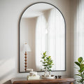 HARRITPURE 32"x48" Arched Bathroom Mirror - Black Wall Mounted Vanity Mirror Aluminum Alloy Frame Large Arch Wall Mirror for Living Room, Bedroom and Entryway