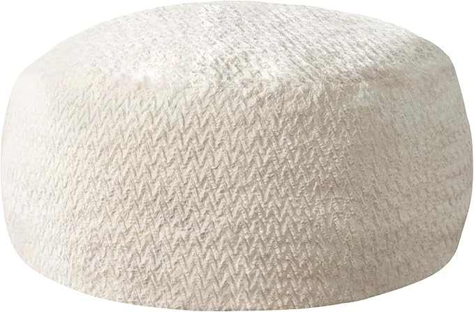 Hobestluk Bean Bag Chair Convertible Beanbag Chairs for Adults, 3 in 1 Bean Bags with Plush Chevron Cover, Adult Bean Bag Chair for Living Room, Bedroom (White, Twin)