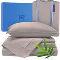 Kickoff Viscose Bamboo Sheets California King Size 4-pc 100% Organic Bamboo Viscose Bed Cooling Sheets Cal King Set Cool Bedding for hot Sleepers Sheet, Flat, Fitted, Pillowcases (Grey Mist, CK)