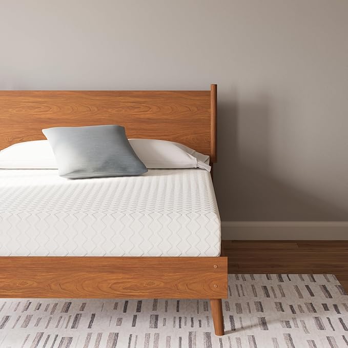 Signature Design by Ashley Queen Size Chime 10 Inch Medium Firm Memory Foam Mattress with Green Tea & Charcoal Gel for Pressure Relief, Fiberglass Free, Mattress In A Box