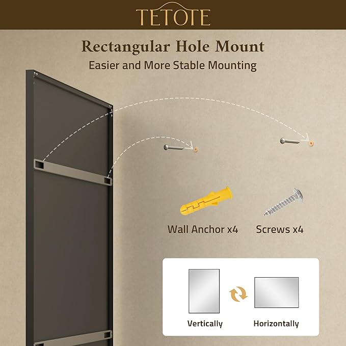 TETOTE Black Bathroom Mirror 24" x 30" Matte Black Rectangle Beveled Framed Bathroom Vanity Mirror for Over Sink, Tempered Glass, Shatterproof, Stronger Frame, Modern Farmhouse Bedroom, Entryway