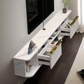 Pmnianhua Floating TV Stand with 2 Drawers,70'' Wall Mounted TV Shelf,Floating Shelf Under TV,Floating TV Console with Cabinets for Bedroom Living Room(White)