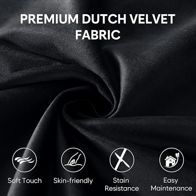 5 Ft Bean Bag Chairs for Adults with Memory Foam Filling, Comfy Bean Bag Sofa with Filler Included, Soft Dutch Velvet Fabric Beanbags,5 Foot, Black