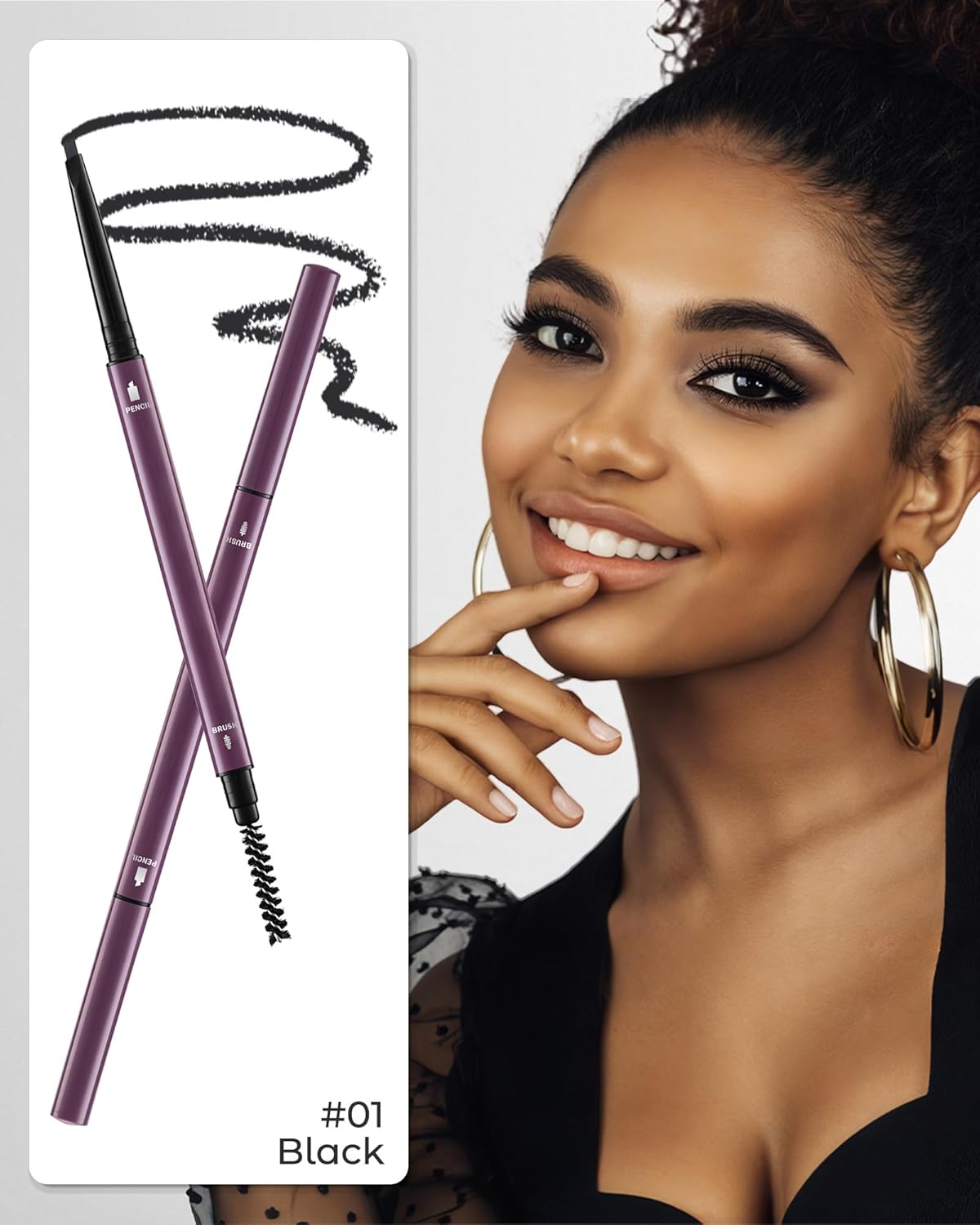 12Pcs Microblading Eyebrow Pencils Black Waterproof Eye Brow Pencil w/Eye Brow Razor & Scissors Kit 0.5mm Ultra-Fine Tip Creates Hair-Like Strokes for Women Effortless Natural Brows