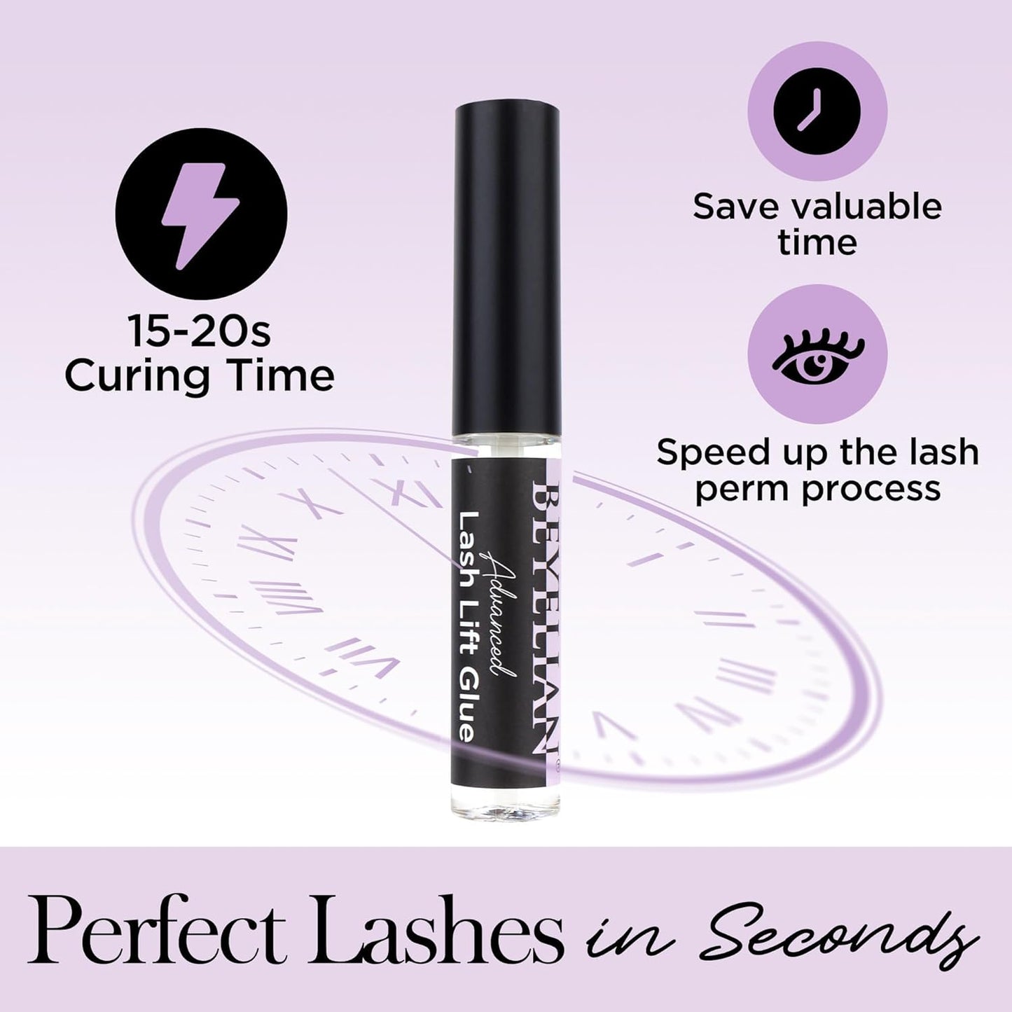 BEYELIAN Lash Lift Glue, Lash Lift Adhesive,Lash Perm Glue Strong Sticky Eyelash Dissolves Quickly in Water, No Irritation and Odorless,5ML