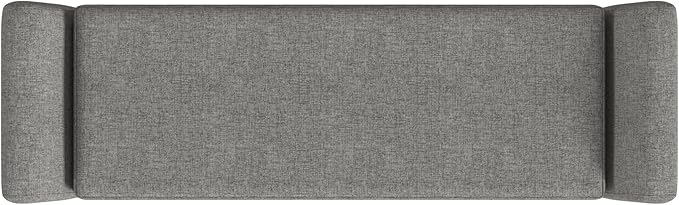HomePop Modern Storage Bench with Wood Legs Home Décor|Bench with Storage for Living Room & Bedroom - Gray Woven
