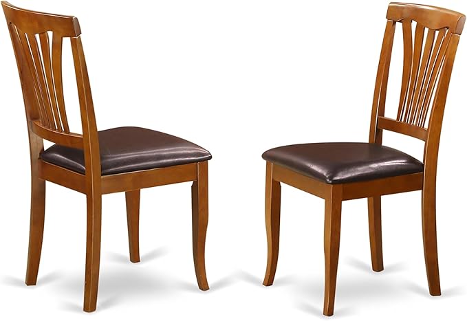 East West Furniture PLAV9-SBR-LC 9 Piece Dining Room Table Set Includes an Oval Kitchen Table with Butterfly Leaf and 8 Faux Leather Upholstered Dining Chairs, 42x78 Inch, Saddle Brown