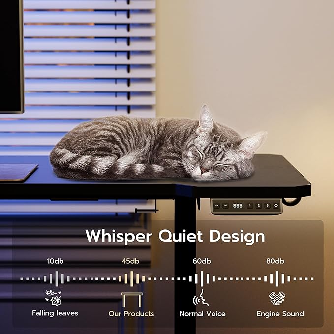 59 Inch L Shaped Standing Desk Adjustable Height,Gaming Electric Corner Standing Desk, Sit Stand Computer Table with Reversiable Splice Board, Black