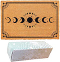 Funny Coir Doormat with Moon Phases - Front Door Mat, Entryway Welcome Mat, 23.7 x 15.7 inch