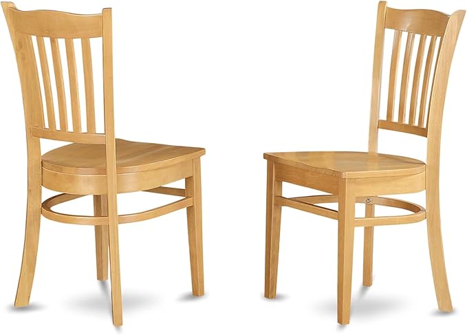 East West Furniture MZGR3-OAK-W 3 Piece Dining Room Furniture Set Contains a Rectangle Dining Table with Dropleaf and 2 Wood Seat Chairs, 36x54 Inch, Oak